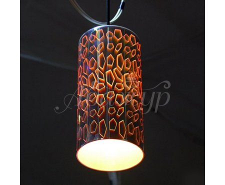 Люстра дизайнерская 3D LASER хром круг 021-004-0001