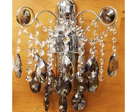 Бра классическое хрустальное 3-E1364/2 хром+дымчатый